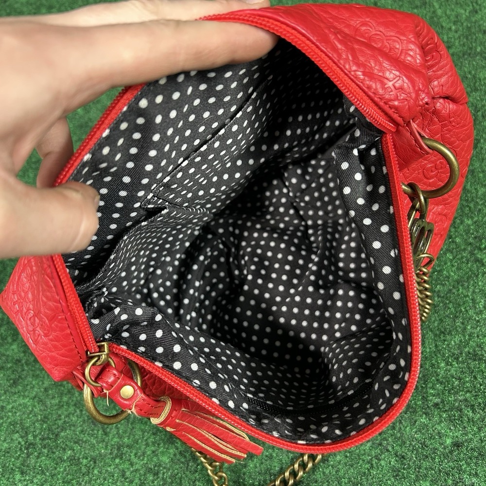 Loungefly Hello Kitty Purse Red Chain Bow Strap Tassel Bag Travel All Over Print - Picture 5 of 16